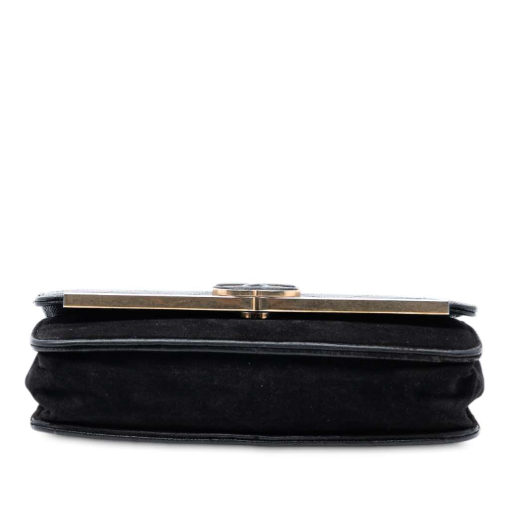 Chanel Stitched Caviar and Suede Lady Coco Wallet On Chain - 3