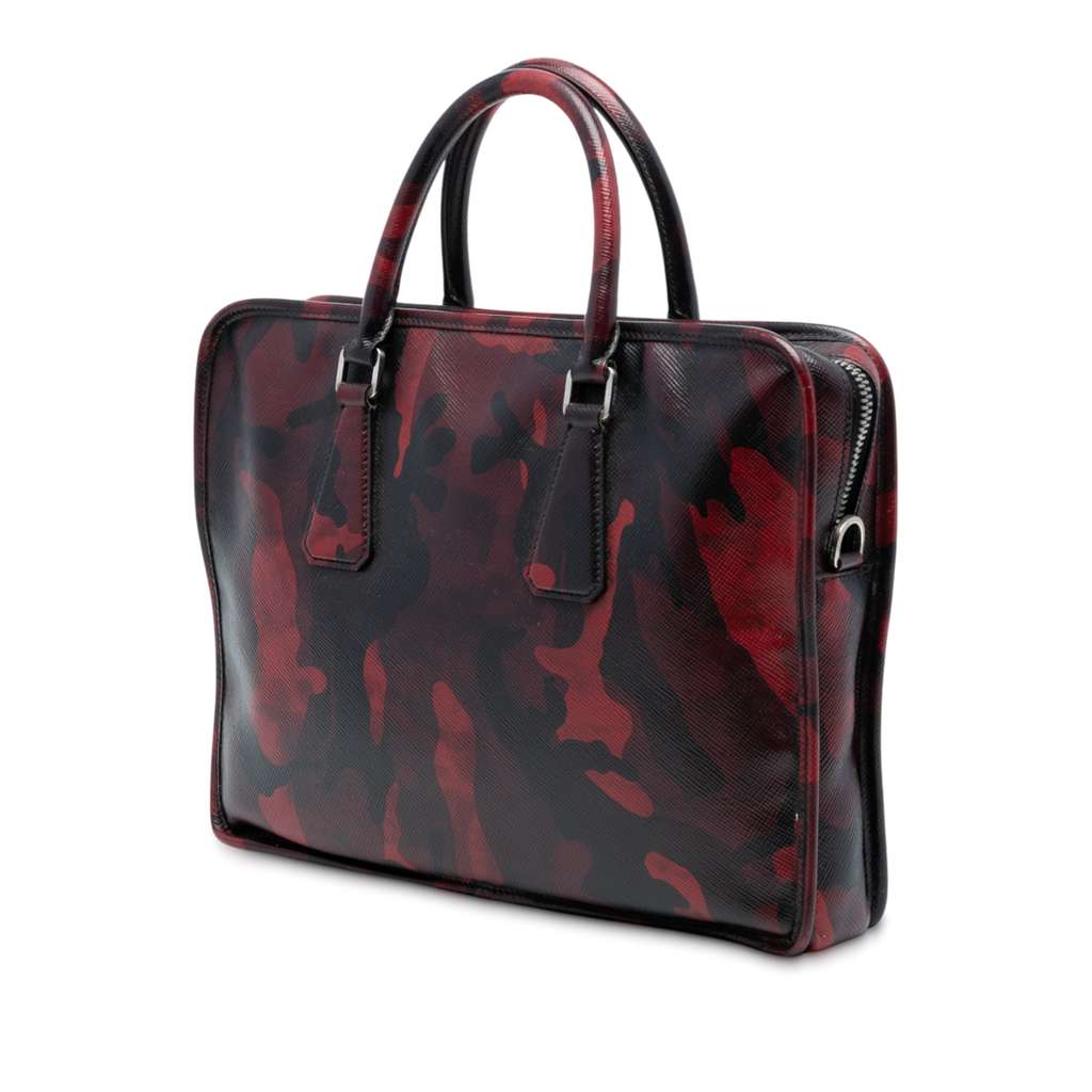 Prada Saffiano Camouflage Print Briefcase - 2