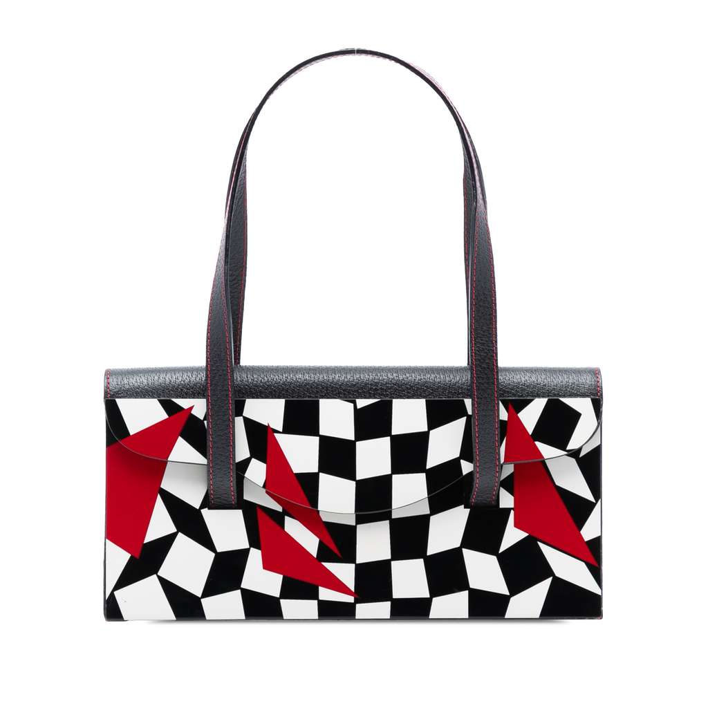 Fendi Pigskin Plexiglass Geometric Shoulder Bag
