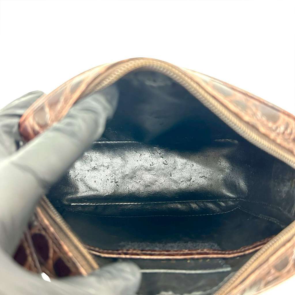 Salvatore Ferragamo Croc Embossed Leather Vara Crossbody - 5