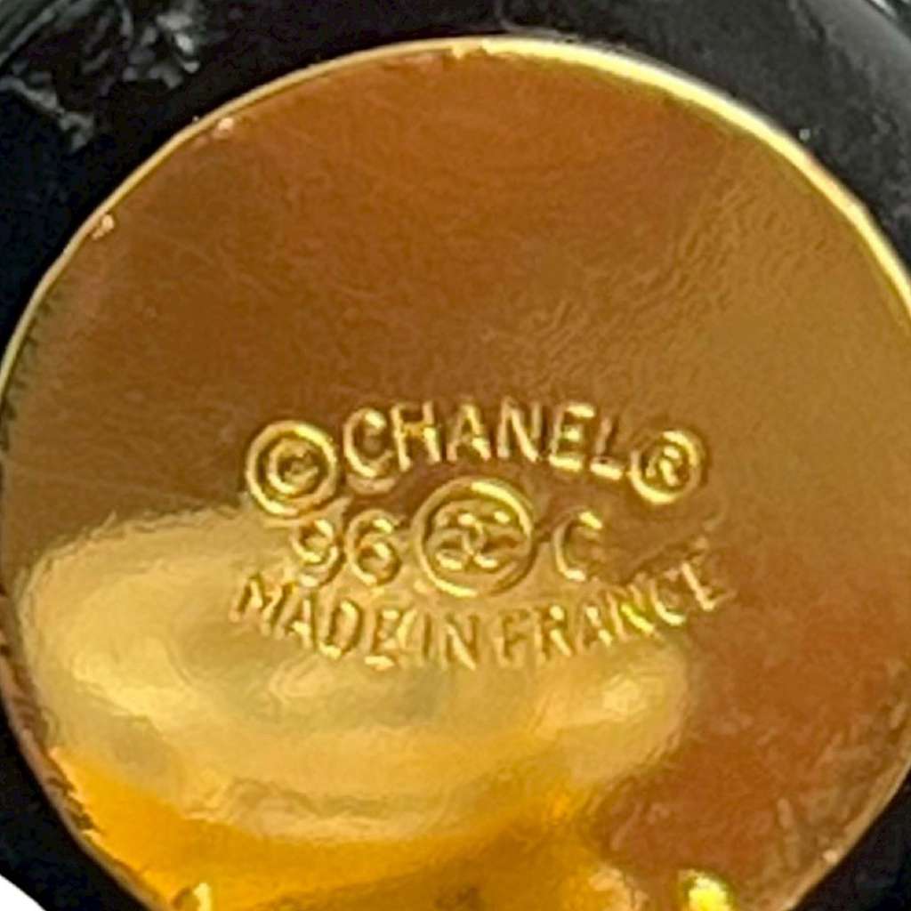 Chanel CC Gold Plated Resin and Faux Pearl Drop Clip On Earrings - 5