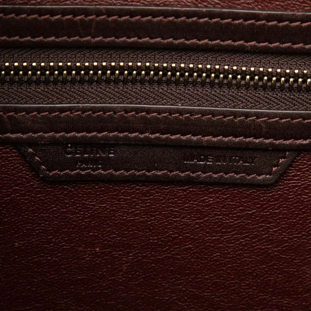 Celine Mini Tricolor Leather Luggage Tote Red Leather Good - Box View