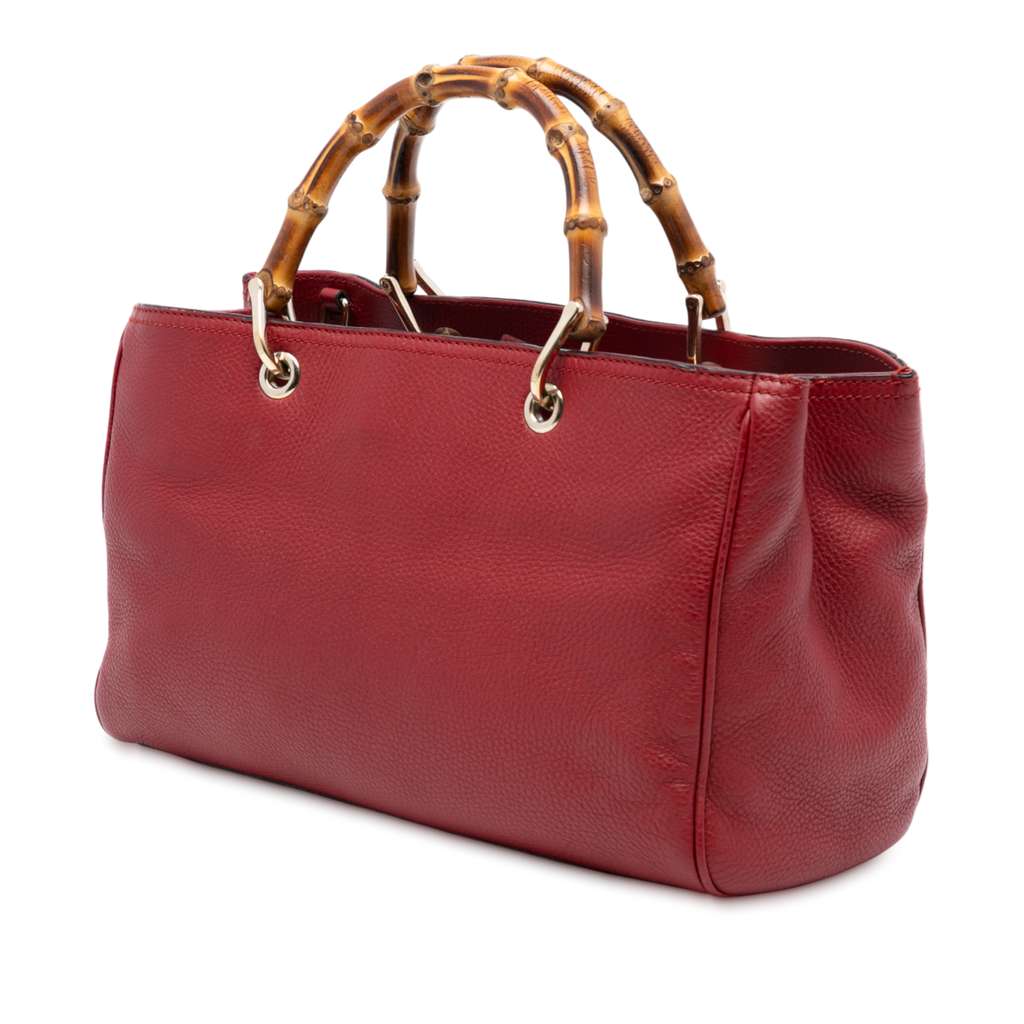 Gucci Medium Calfskin Bamboo Shopper Satchel - 2