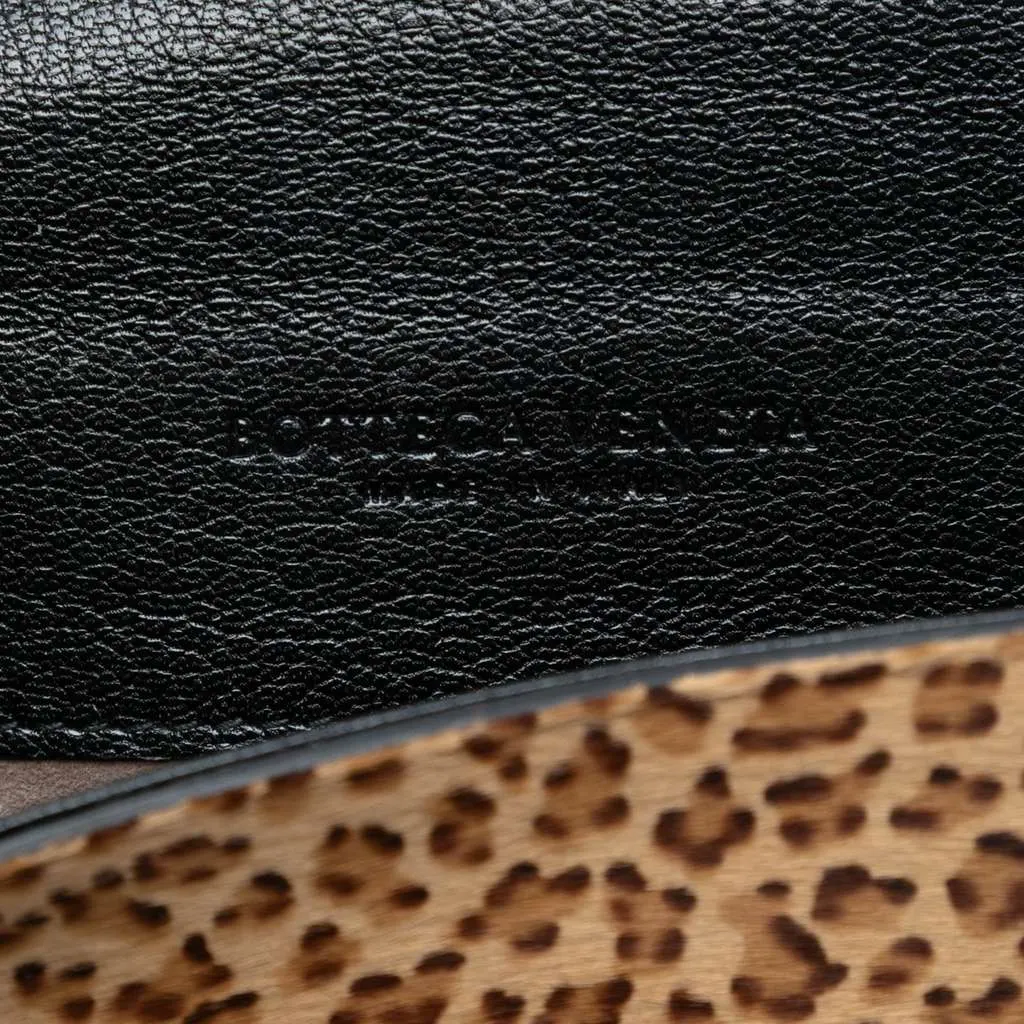 Bottega Veneta Leopard Print Pony Hair Glass Shoulder Bag Brown Very good - Box View