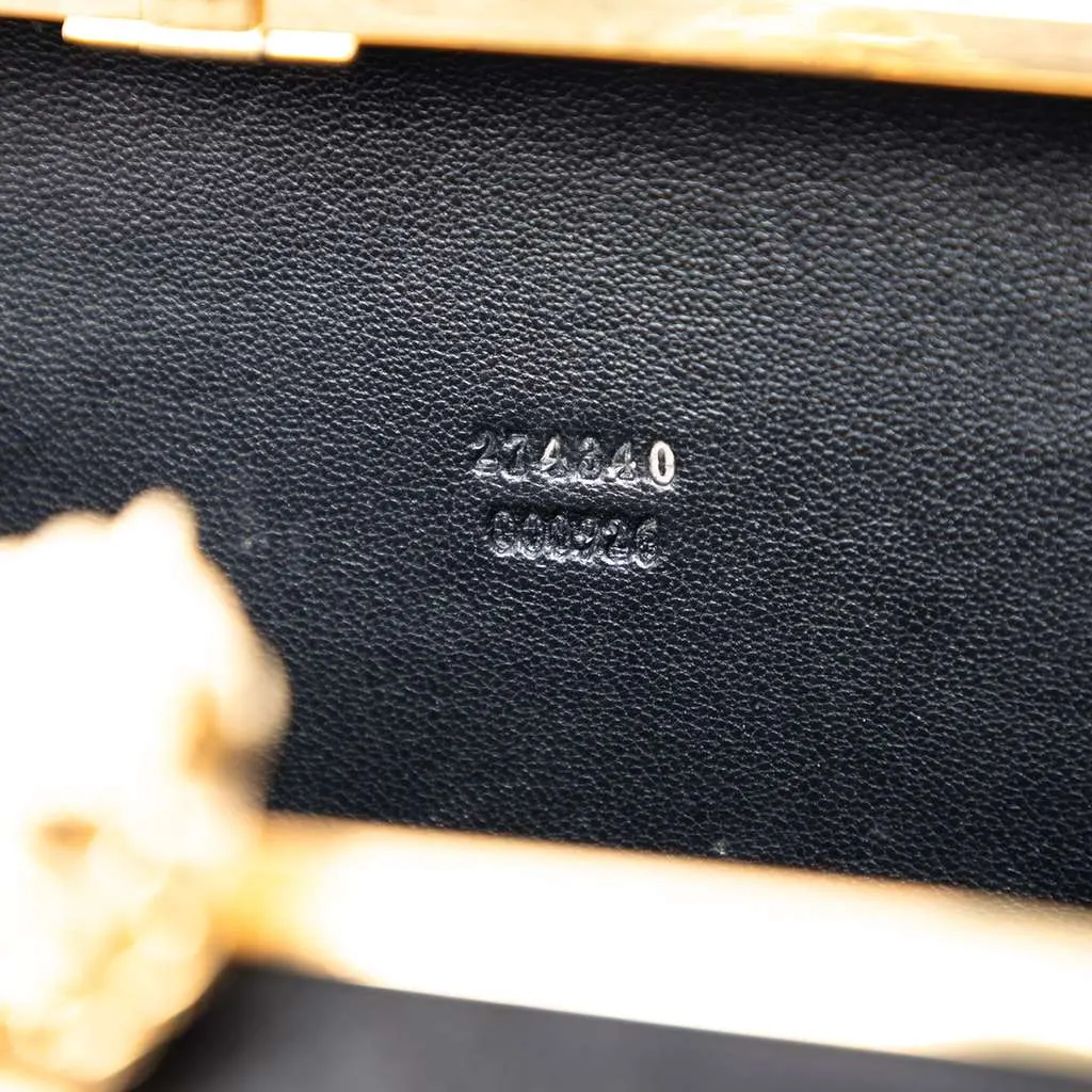 Alexander Mcqueen Pony Hair Skull Clutch Black Good - Box View