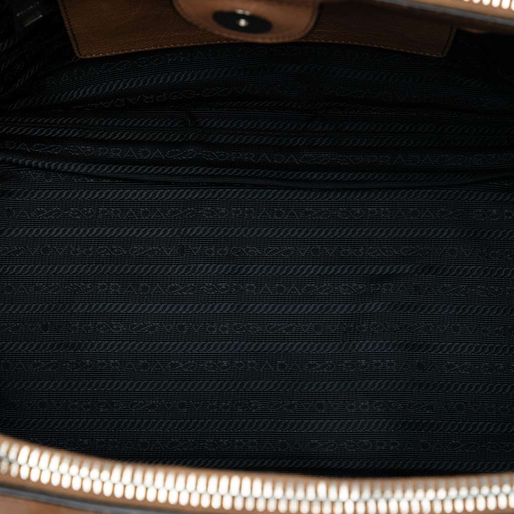 Prada Glace Calf Twin Pocket Double Handle Satchel - 4