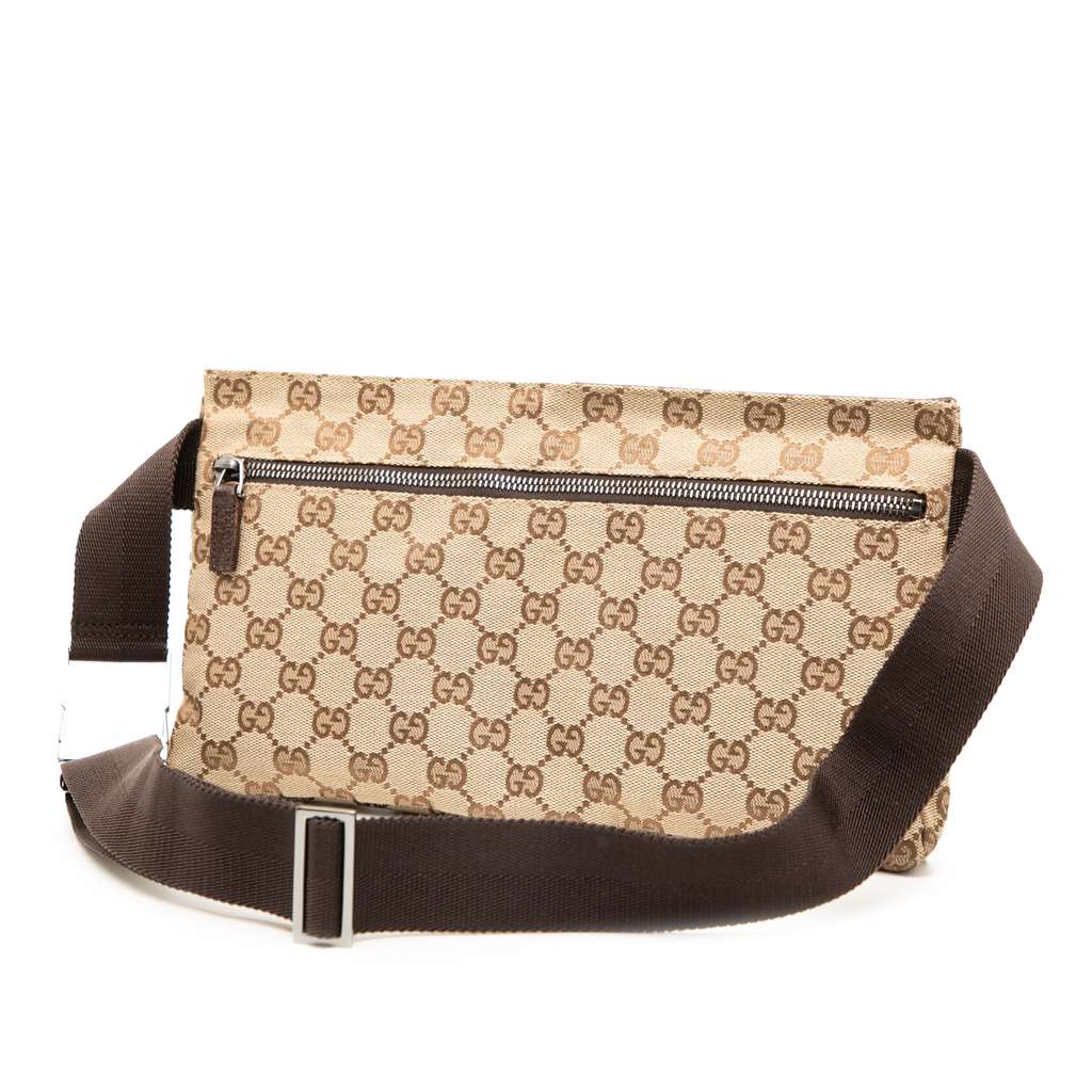 Gucci GG Canvas Double Pocket Belt Bag - 2