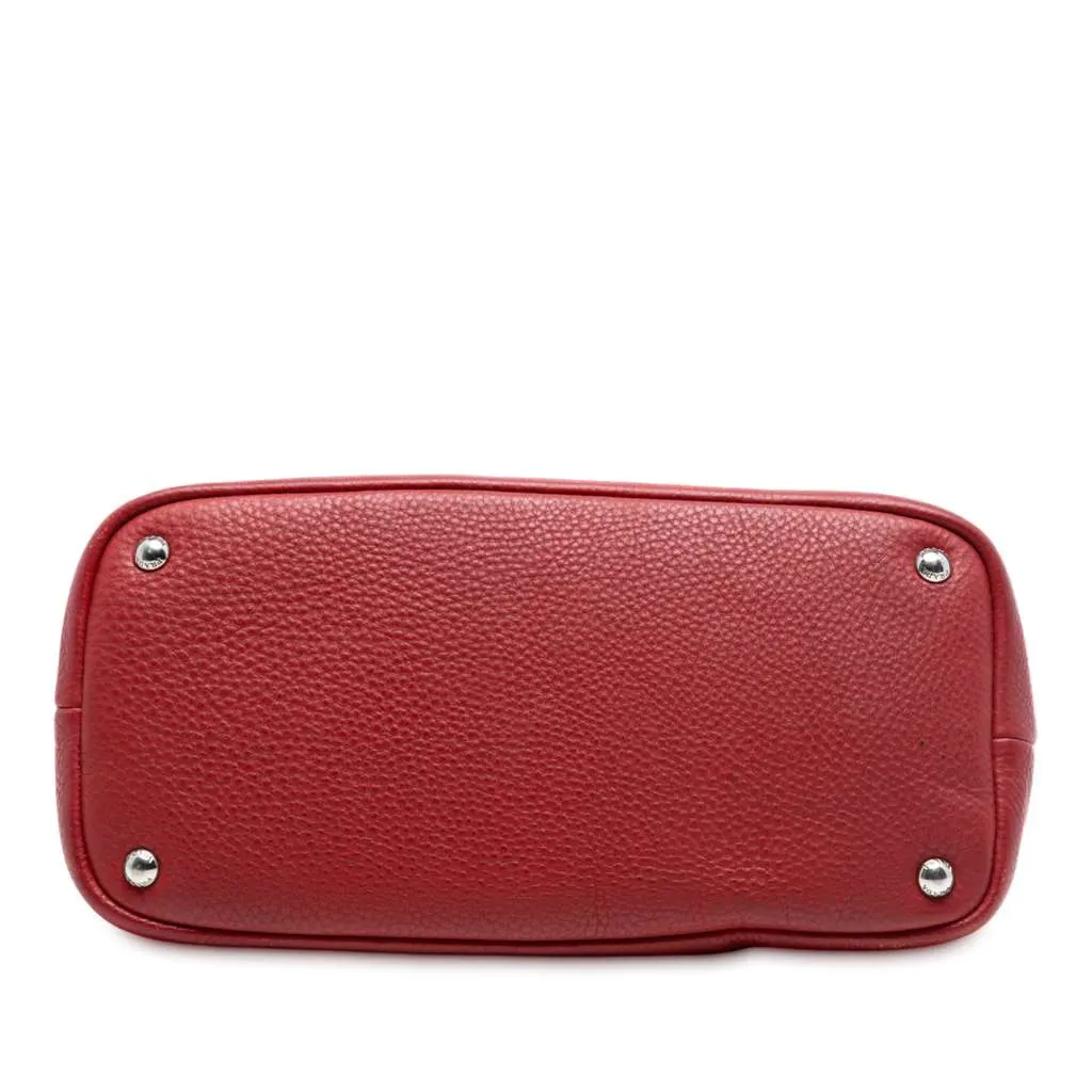 Prada Vitello Daino Shoulder Bag Red Leather Very good - Inside View