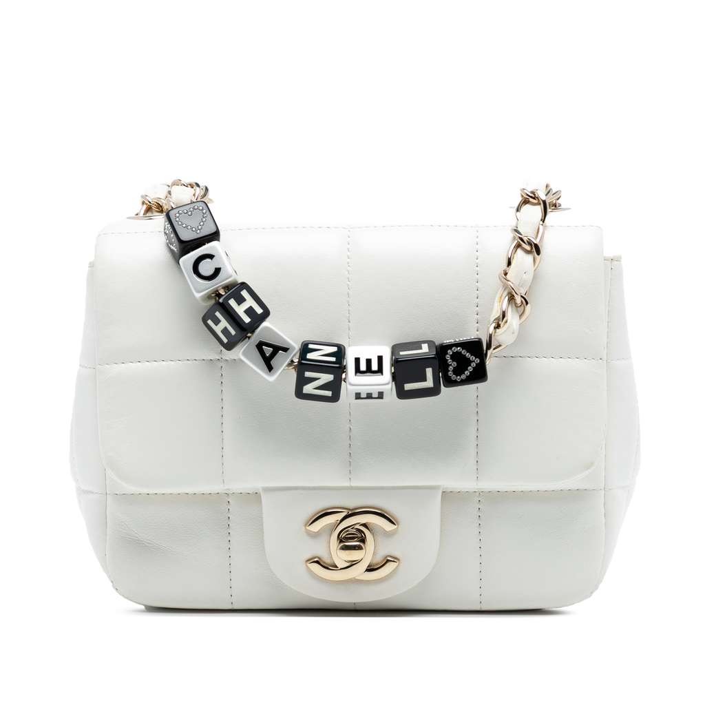 Chanel Mini Square Lambskin Resin Crystal Monacoco Flap