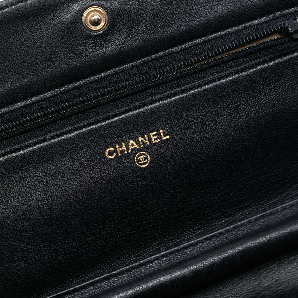 Chanel CC Embossed Lambskin Camellia Wallet On Chain - 5