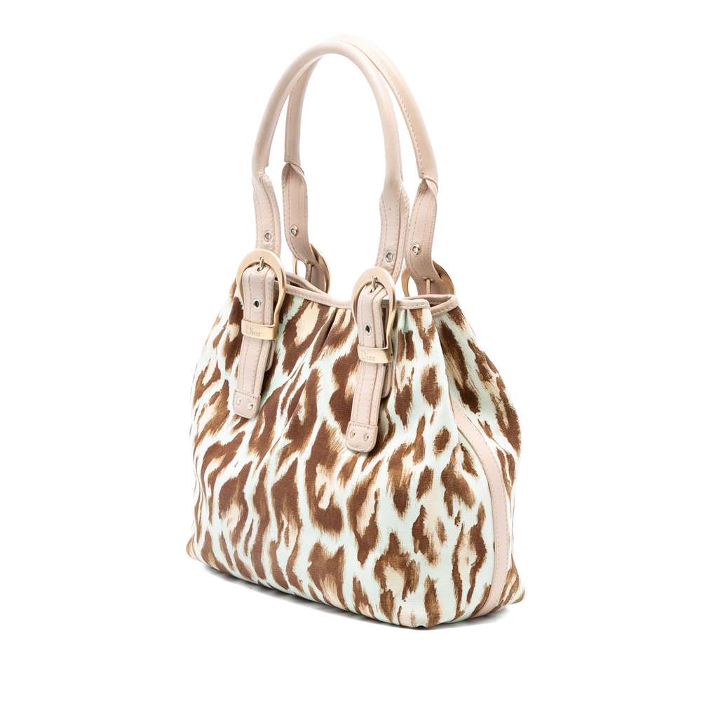 Dior Canvas Leopard Print Saint Tropez Tote - 2