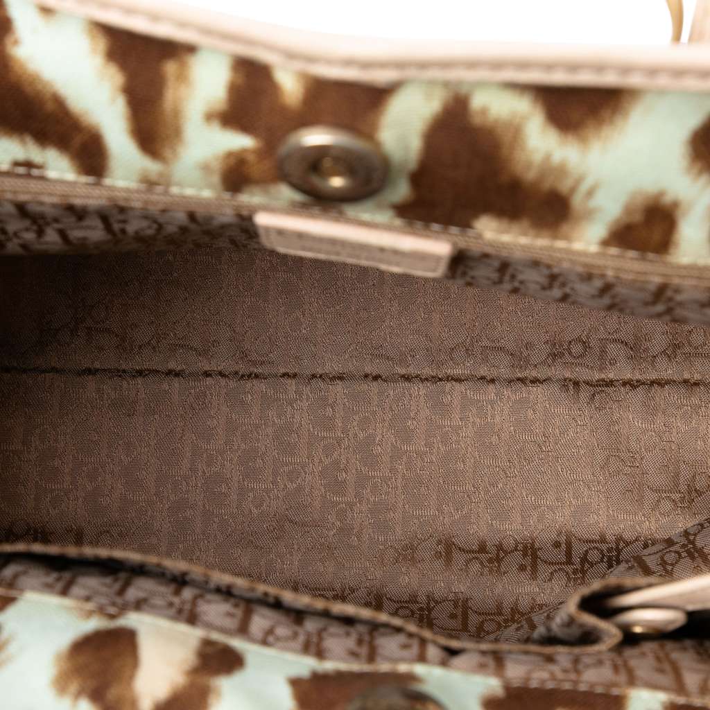 Dior Canvas Leopard Print Saint Tropez Tote - 4