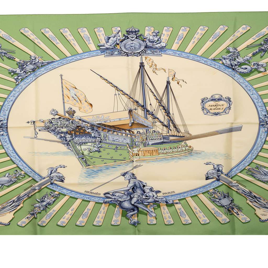 Hermès La Marine a Rames Silk Scarf 90 - 2