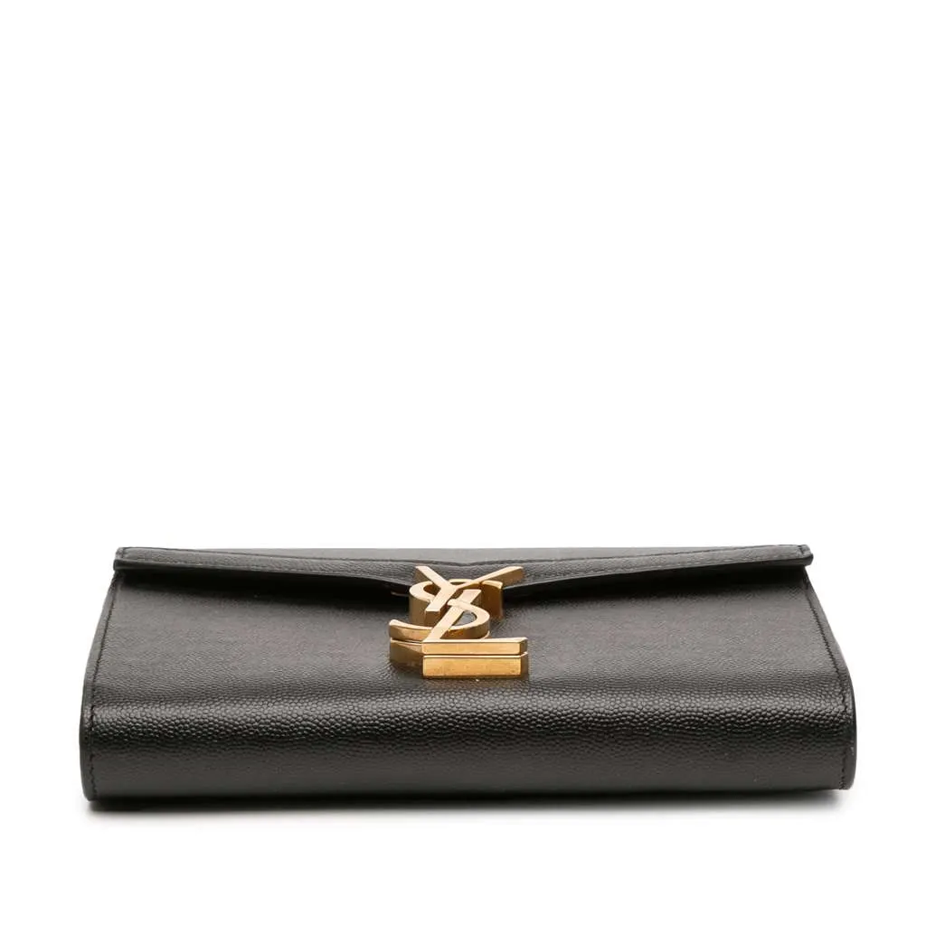 Saint Laurent Grain De Poudre Monogram Cassandra Chain Wallet Black Leather Very good - Inside View