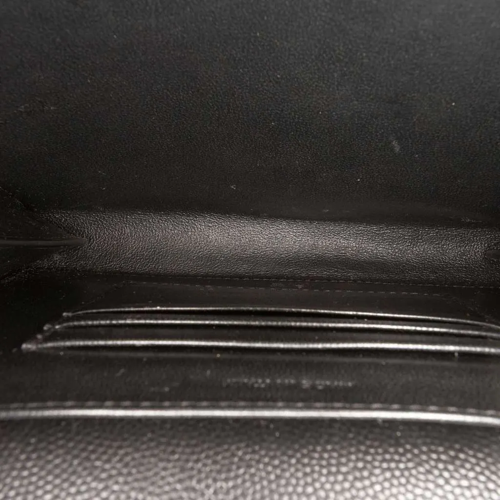 Saint Laurent Grain De Poudre Monogram Cassandra Chain Wallet Black Leather Very good - Model View