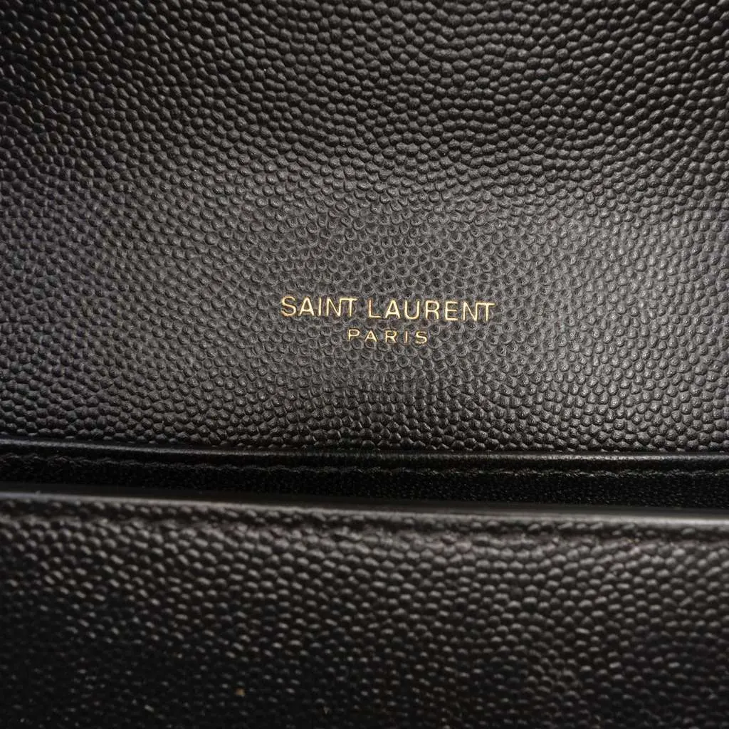 Saint Laurent Grain De Poudre Monogram Cassandra Chain Wallet Black Leather Very good - Box View