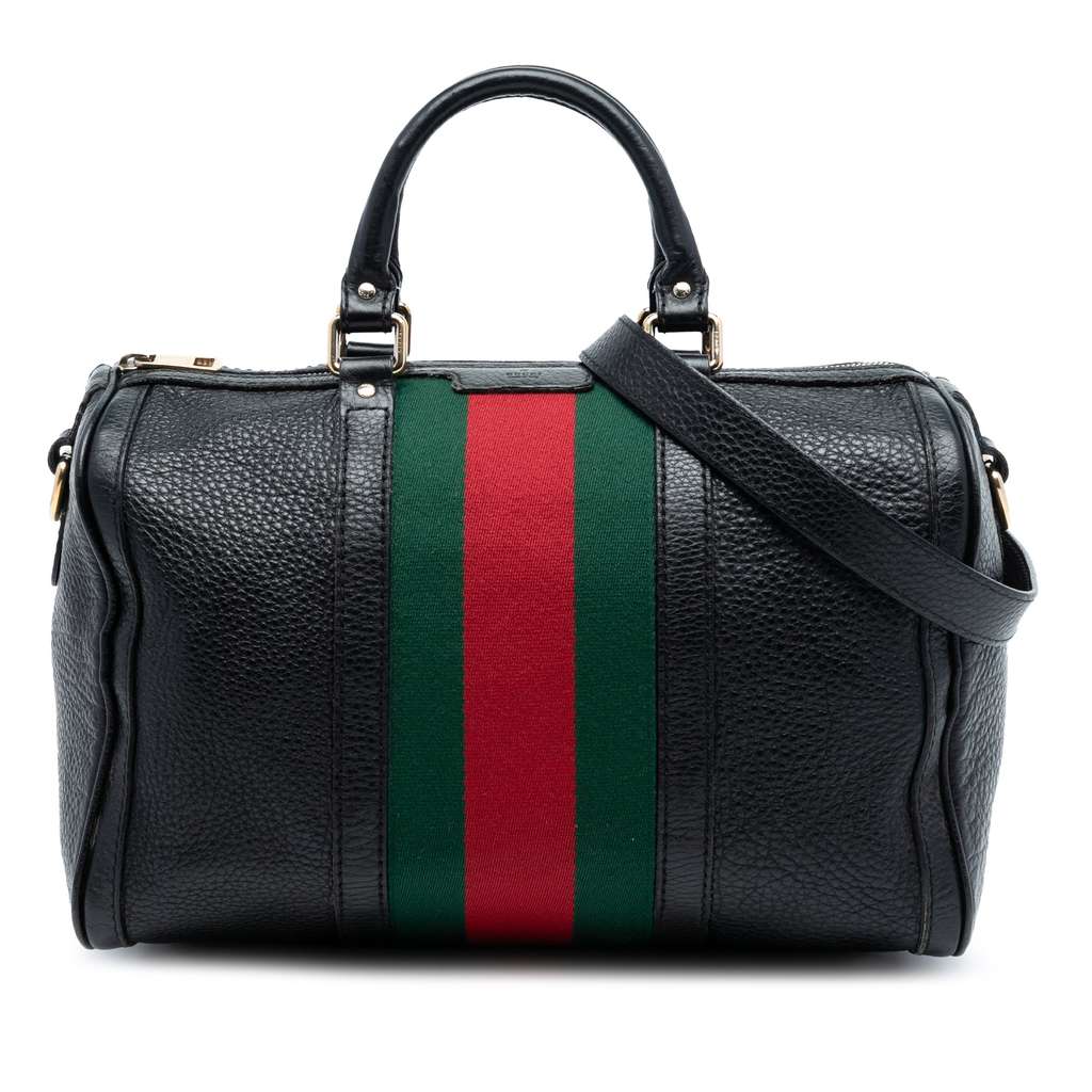 Gucci Calfskin Web Joy Boston Bag
