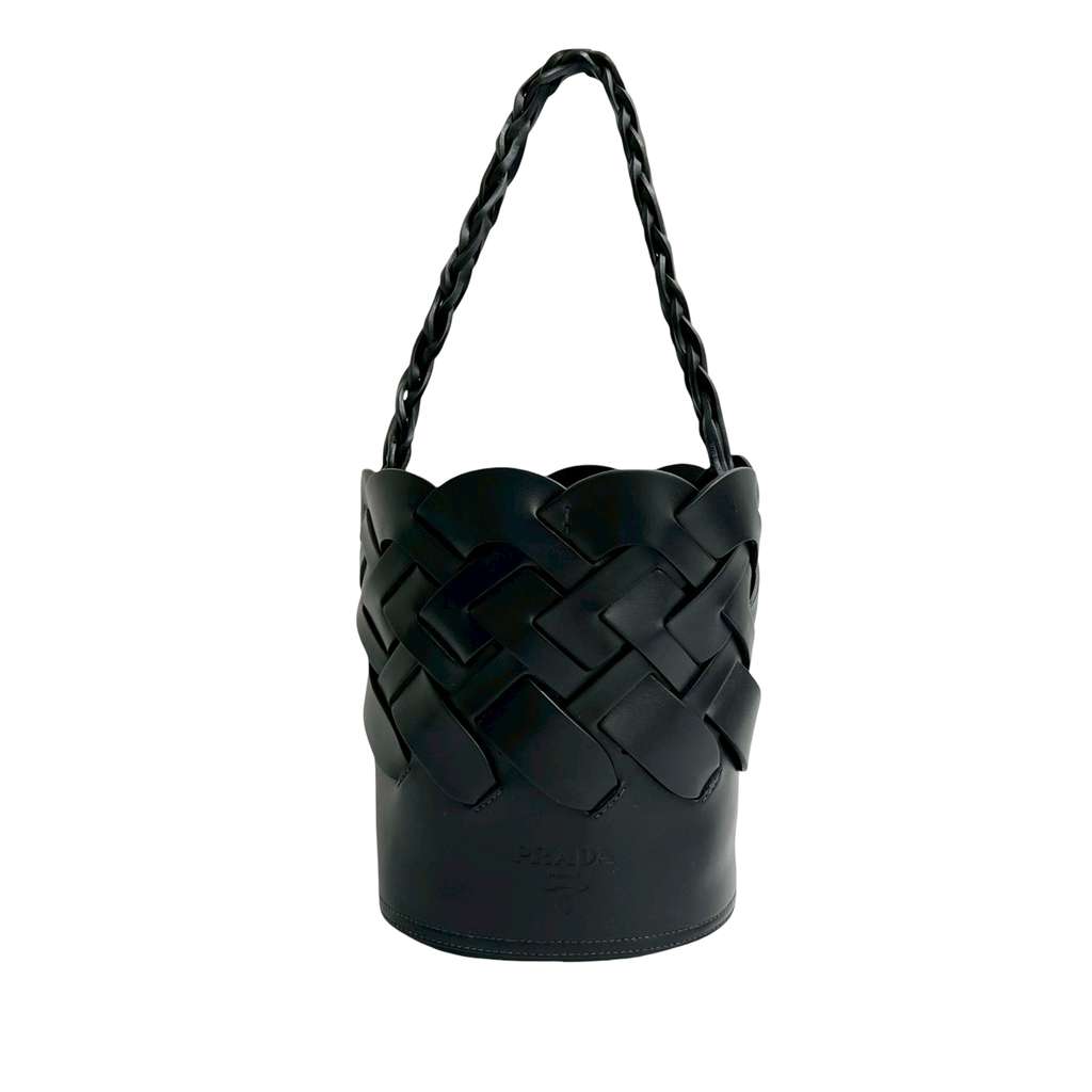 Prada Vitello Intreccio Tress Bucket Bag