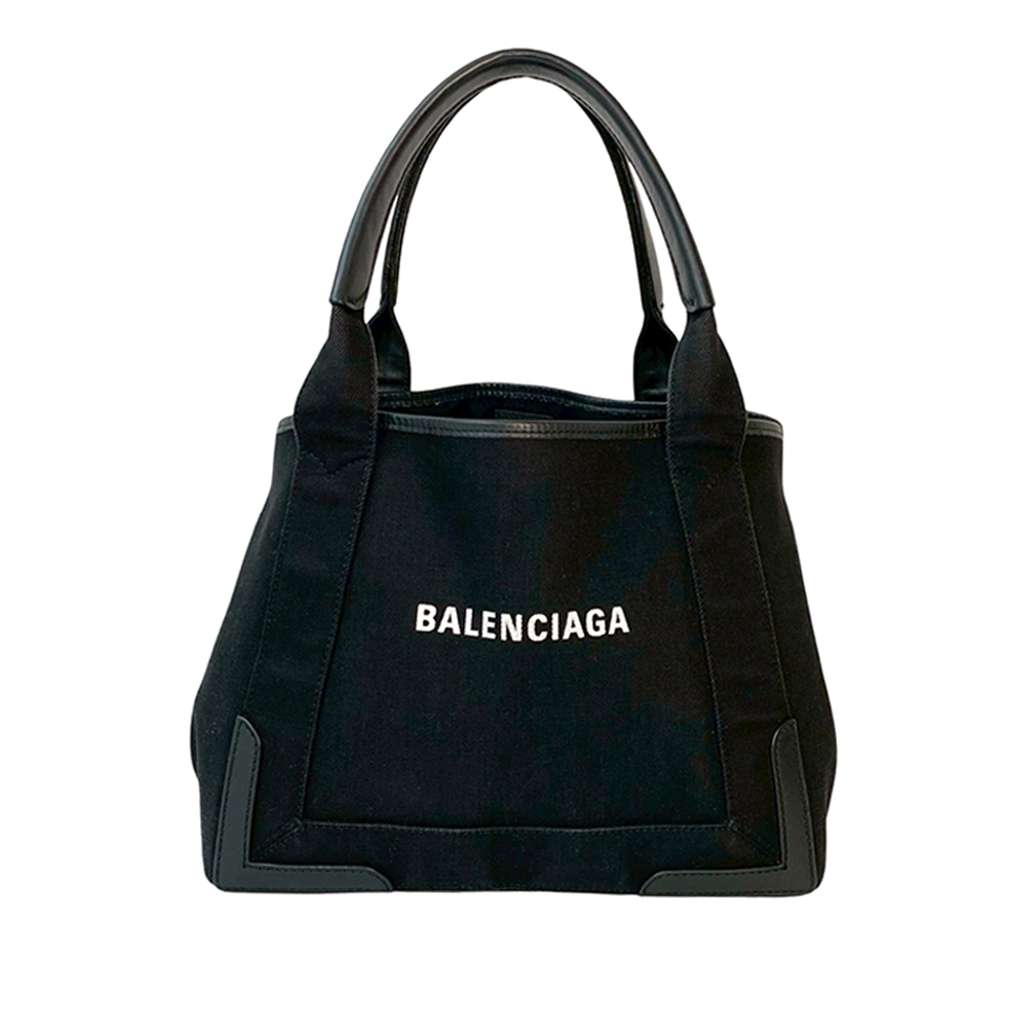 Balenciaga Canvas Navy Cabas Tote S