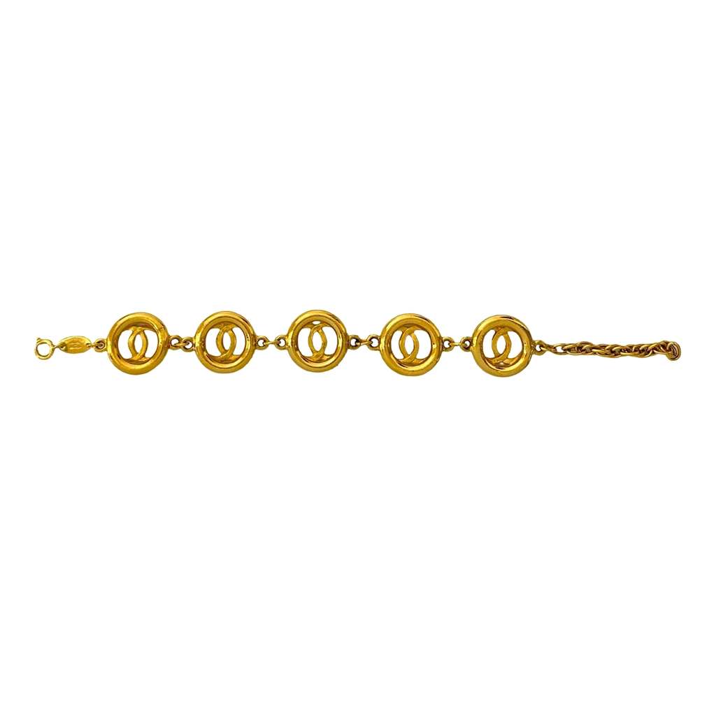 Chanel CC Gold Plated Link Bracelet - 2