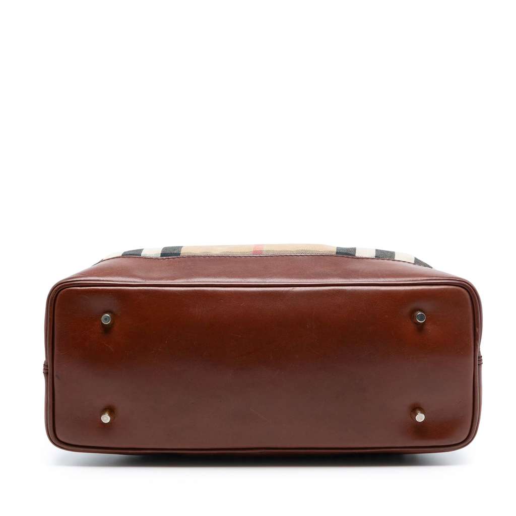 Burberry Small House Check Canvas Bridle Hepburn Satchel - 3