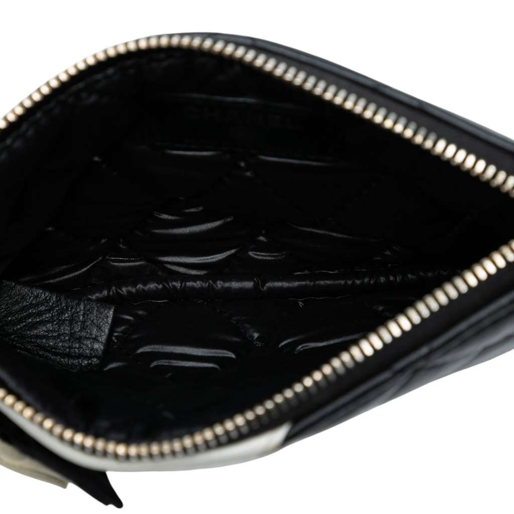 Chanel CC Quilted Lambskin Camellia Pouch - 4