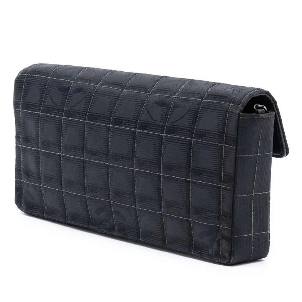 Chanel New Travel Line Nylon East West Flap Black Good - Back View