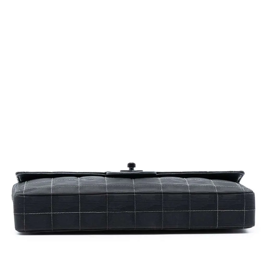 Chanel New Travel Line Nylon East West Flap Black Good - Inside View
