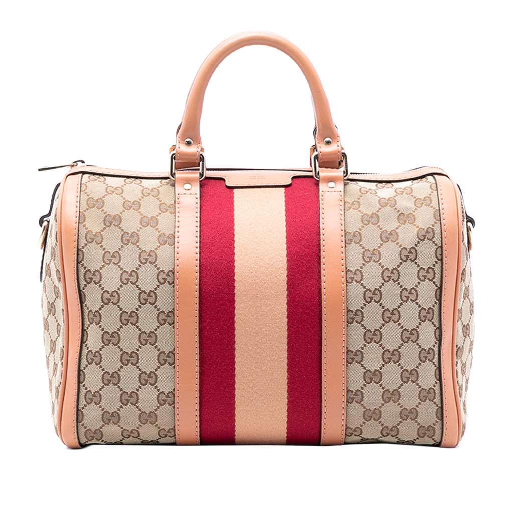 Gucci Medium GG Canvas Web Joy Boston Bag