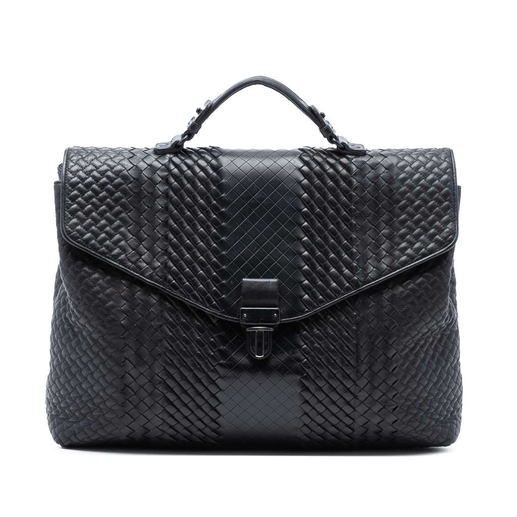Bottega Veneta Nappa Intreccio Imperatore Business Bag