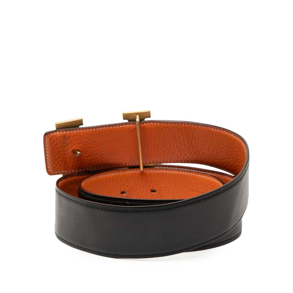 Hermès Box Calf and Togo Constance H Reversible Belt - 3