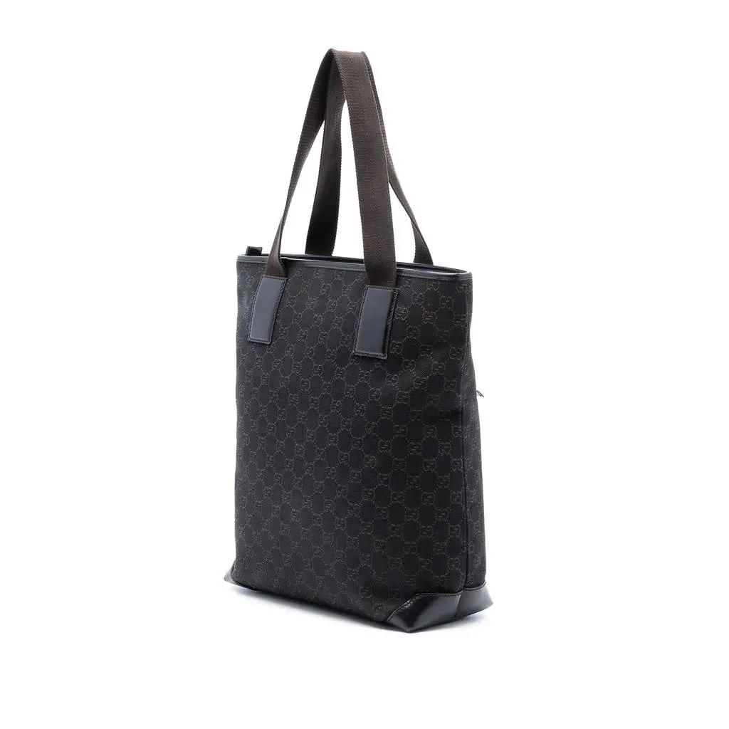 Gucci GG Denim Tote Brown Denim Good - Back View