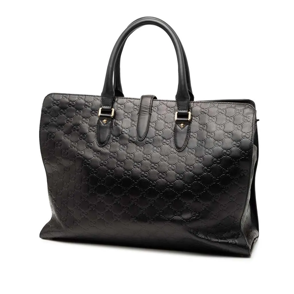 Gucci Guccissima Jackie Tote Black Leather Good - Back View