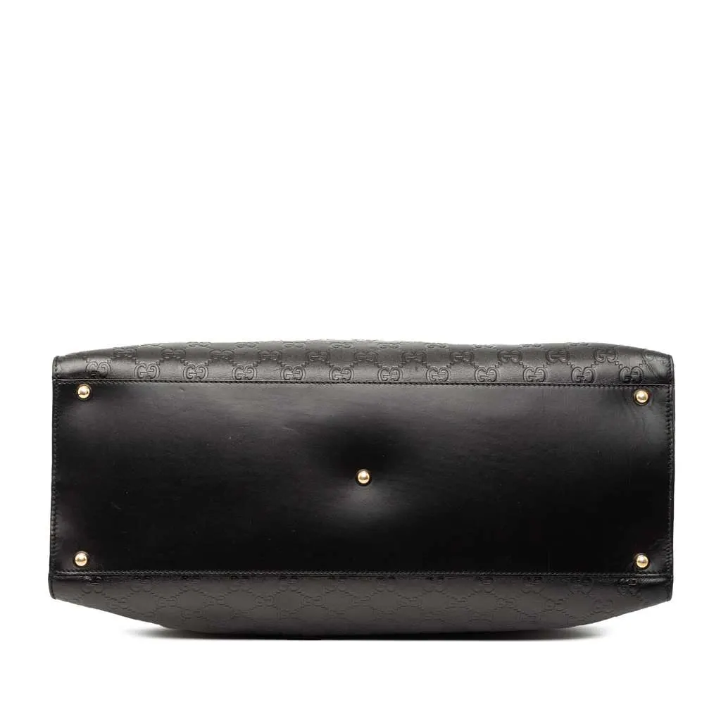 Gucci Guccissima Jackie Tote Black Leather Good - Inside View