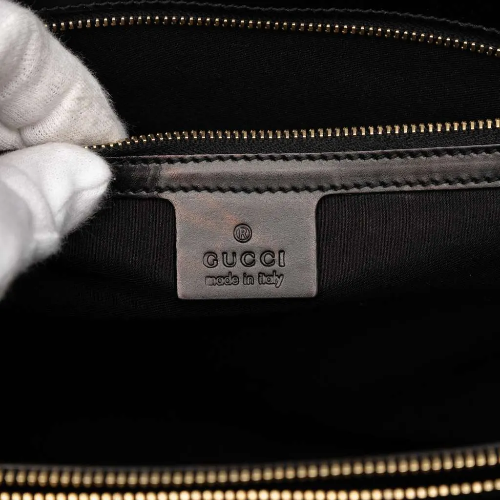 Gucci Guccissima Jackie Tote Black Leather Good - Box View