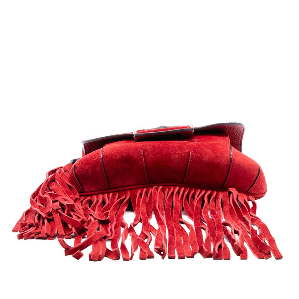 Gucci Small Suede Bamboo Nouveau Fringe Crossbody - 3