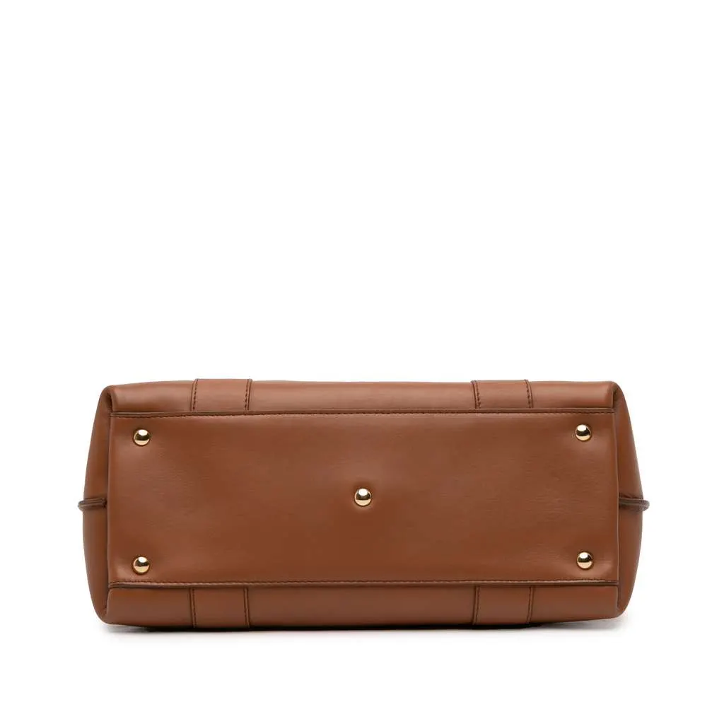 Salvatore Ferragamo Leather Gancini Sookie Tote Brown Leather Good - Inside View