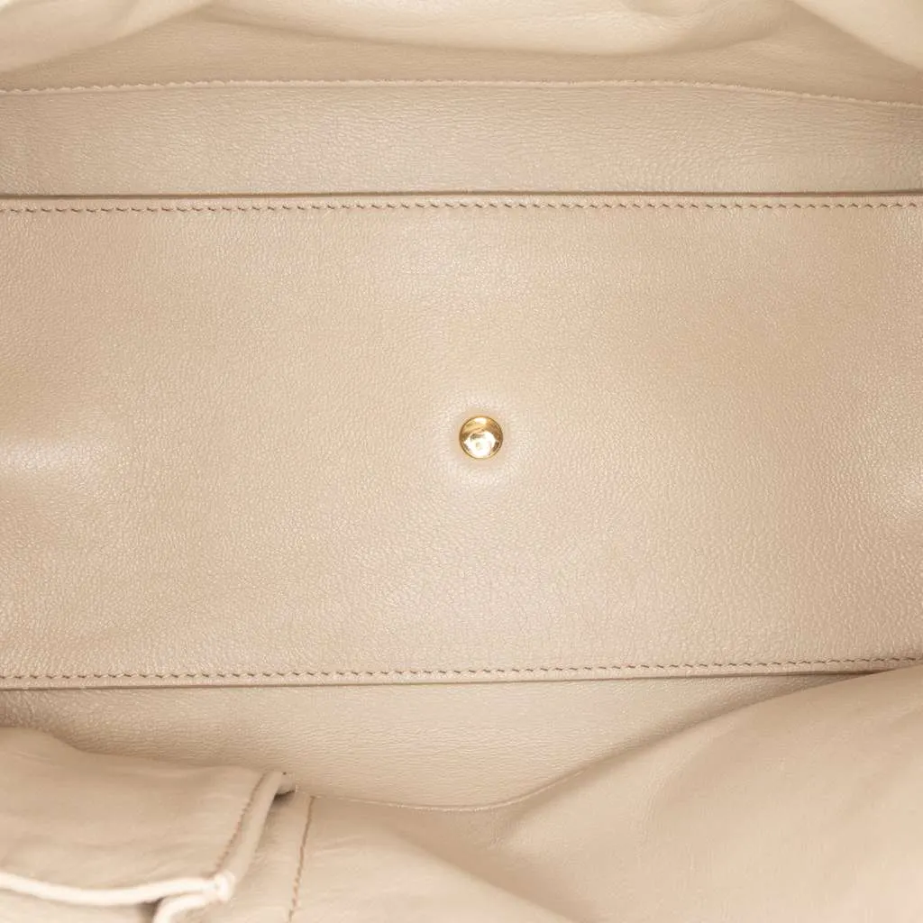 Salvatore Ferragamo Leather Gancini Sookie Tote Brown Leather Good - Model View
