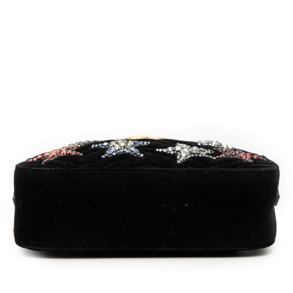 Gucci Small GG Marmont Matelasse Velvet Crystal Stars Crossbody - 3