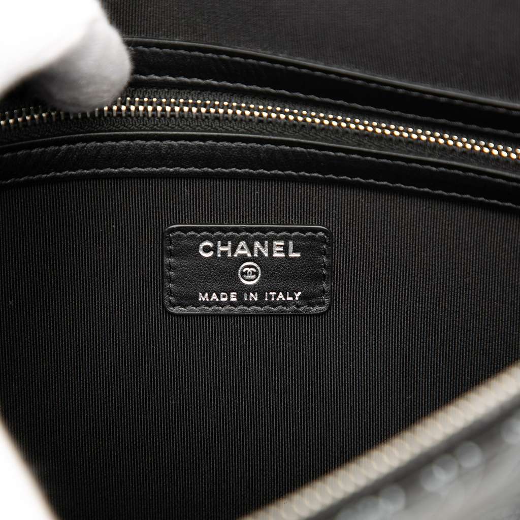 Chanel Coated Canvas Camellia Logo Wristlet Clutch - 5