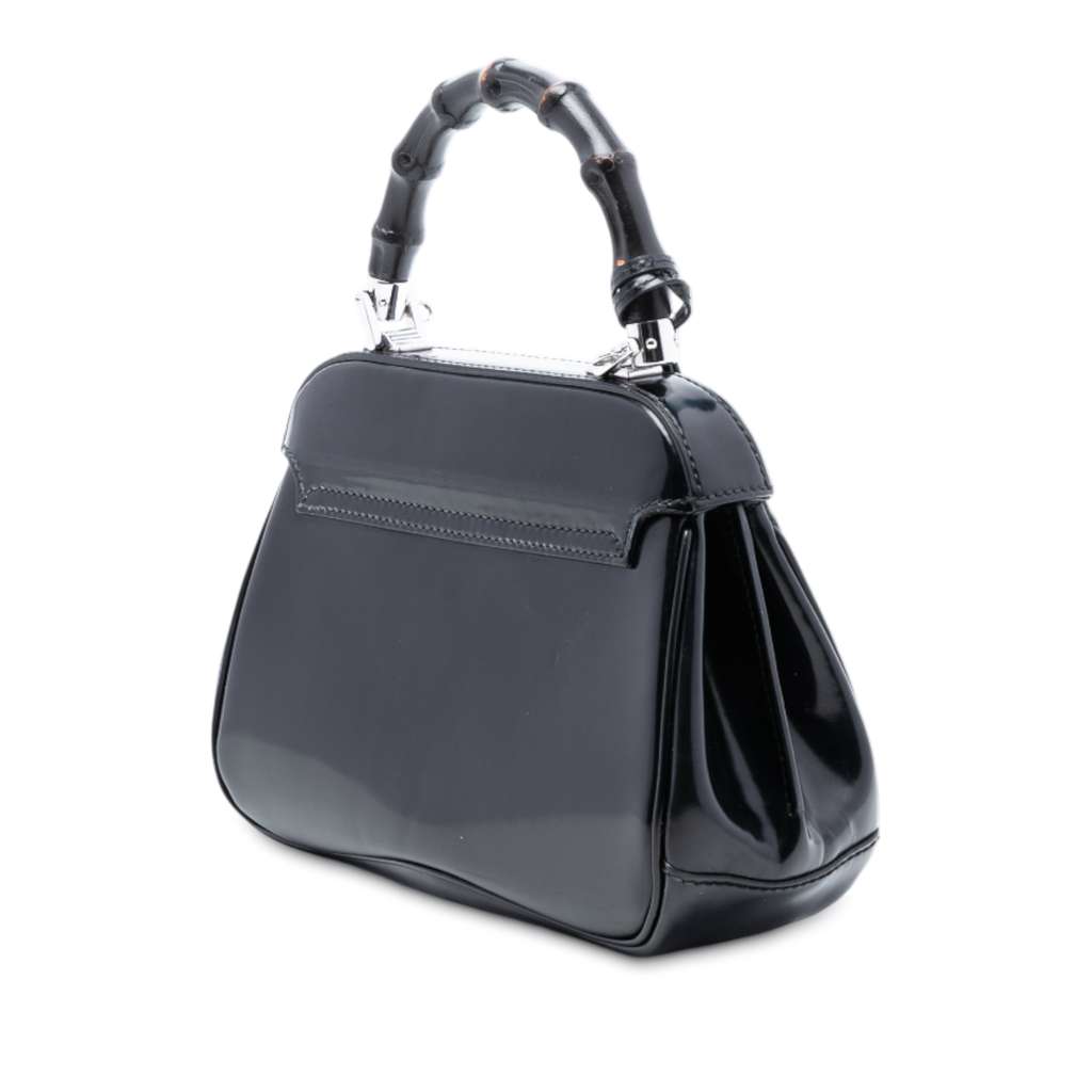 Gucci Mini Polished Leather Bamboo Lady Lock Top Handle Bag - 2