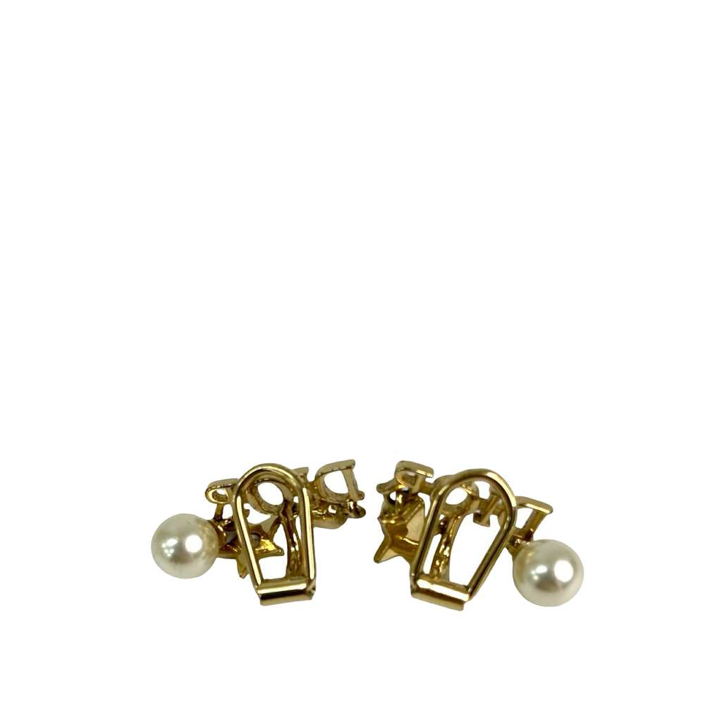 Dior Gold Plated Pearl Crystal Dio(r)evolution Clip On Earrings - 3