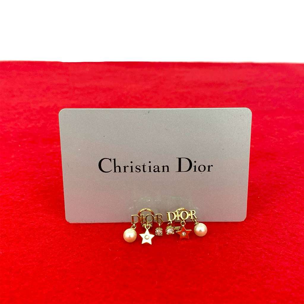 Dior Gold Plated Pearl Crystal Dio(r)evolution Clip On Earrings - 5
