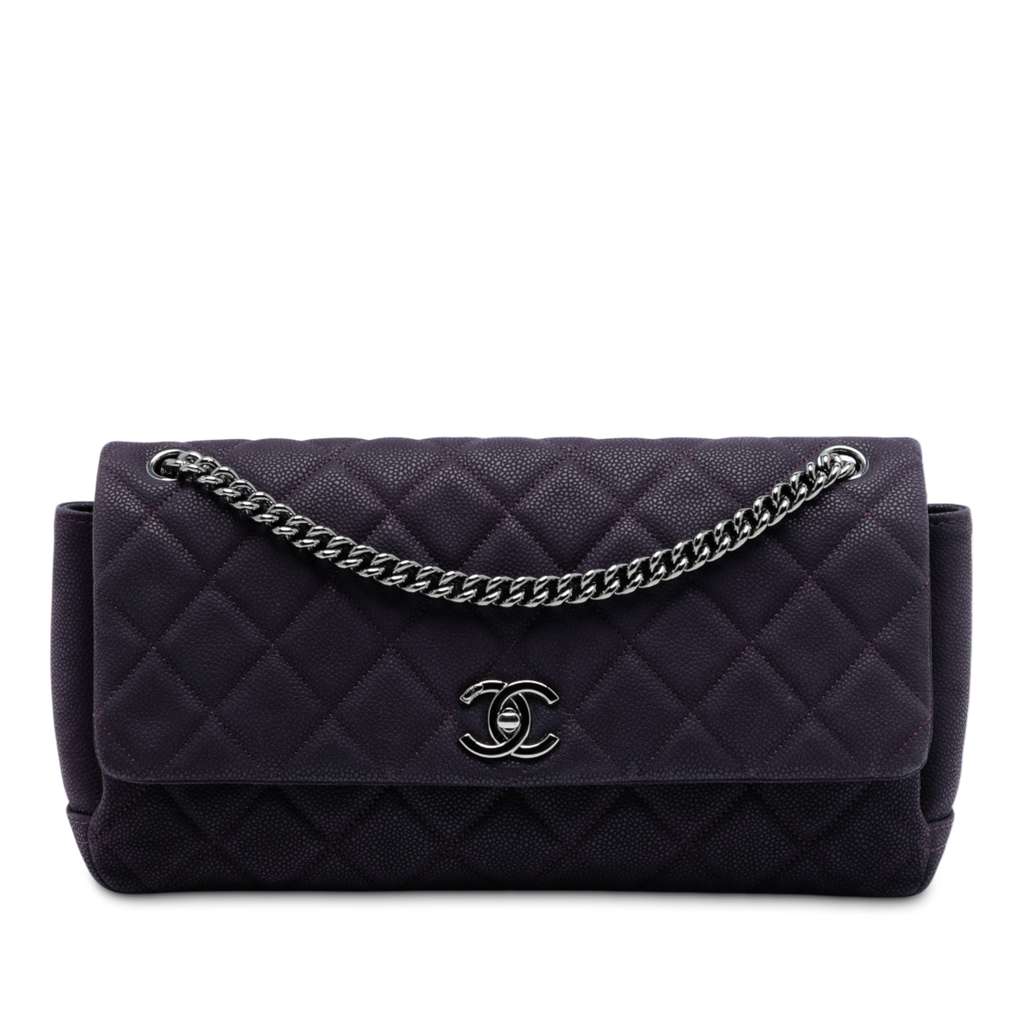 Chanel Matte Quilted Caviar Leather Lady Pearly Flap