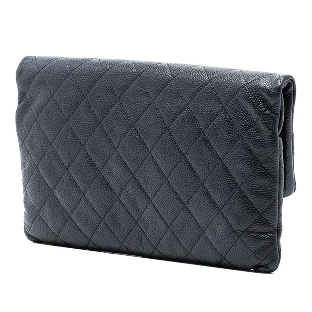 Chanel Quilted Caviar CC Beauty Foldover Clutch - 2
