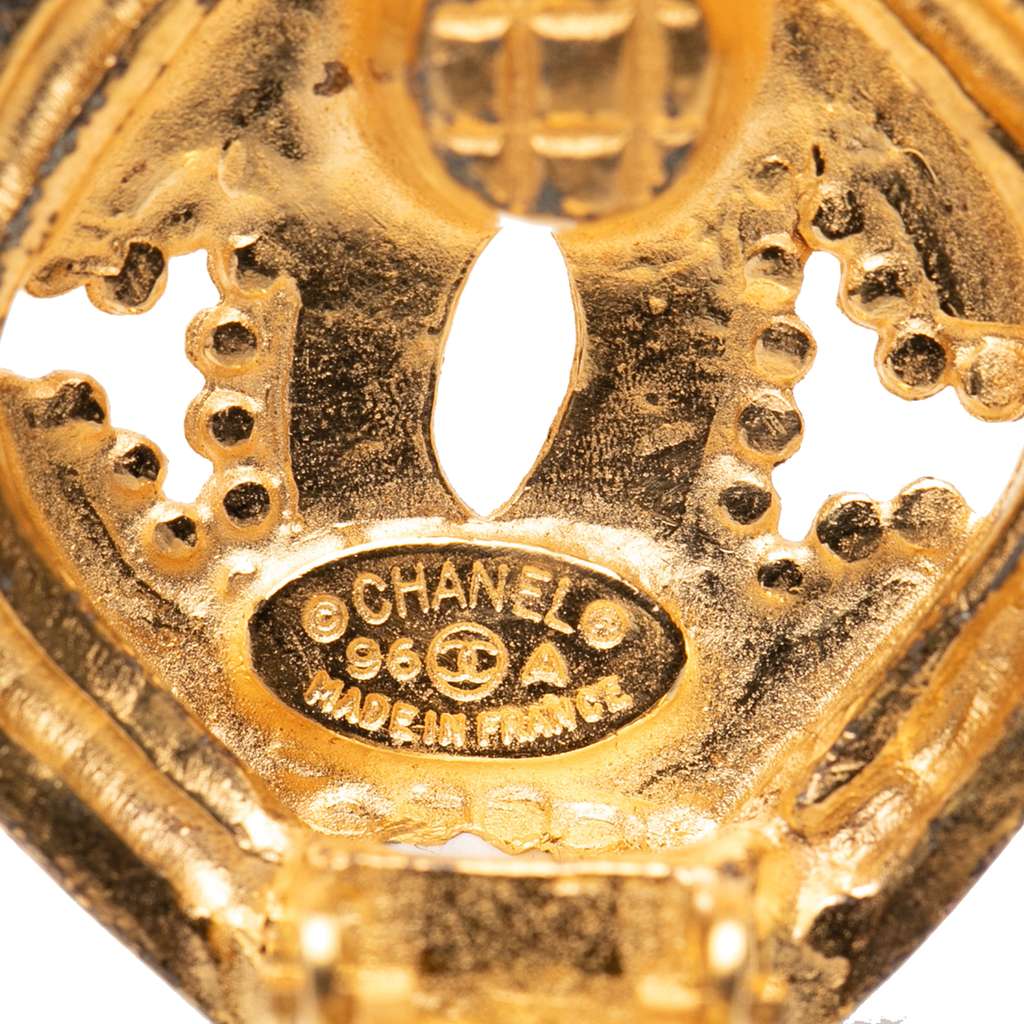 Chanel CC Gold Plated Clip On Earrings - 3