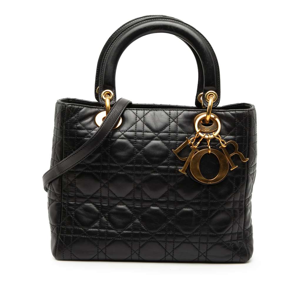 Dior Medium Lambskin Cannage Lady Dior