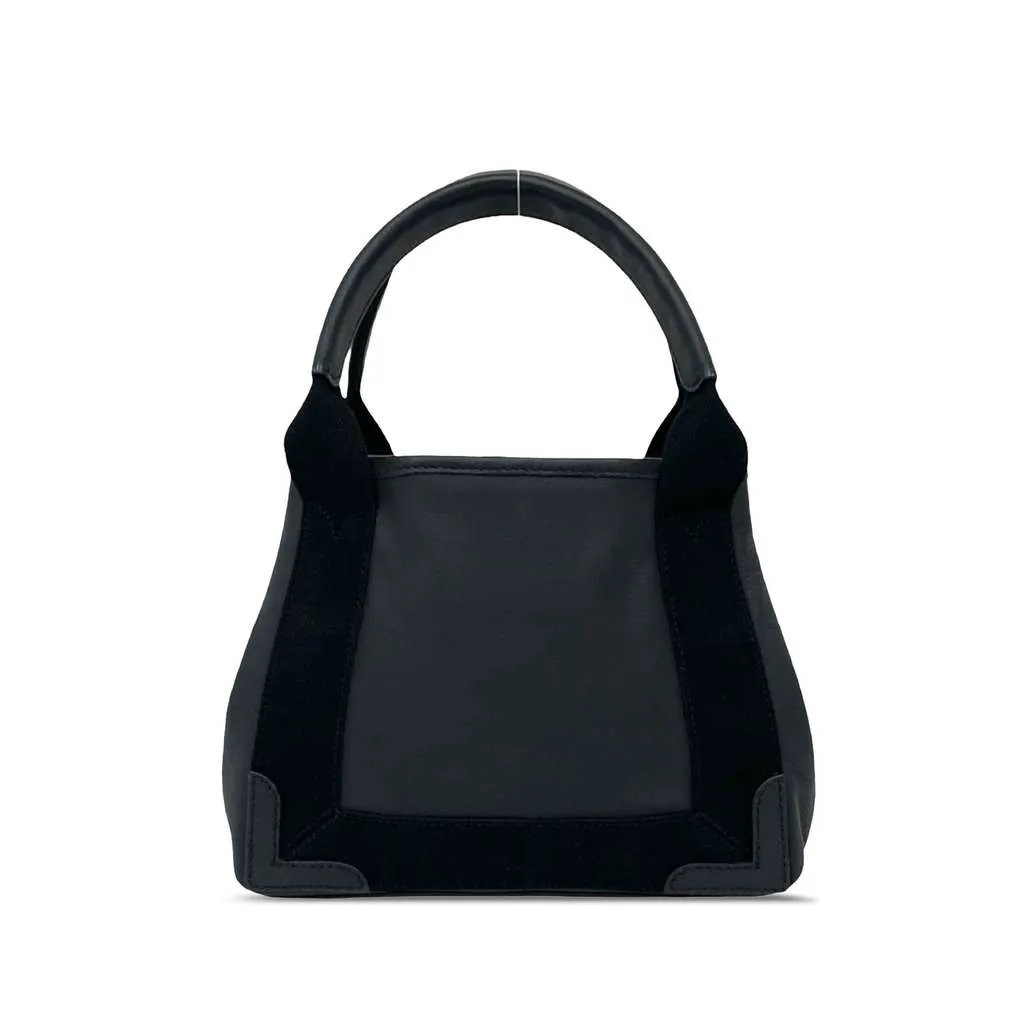 Balenciaga Calfskin Perforated Navy Cabas Tote XS Black Leather Very good - Back View