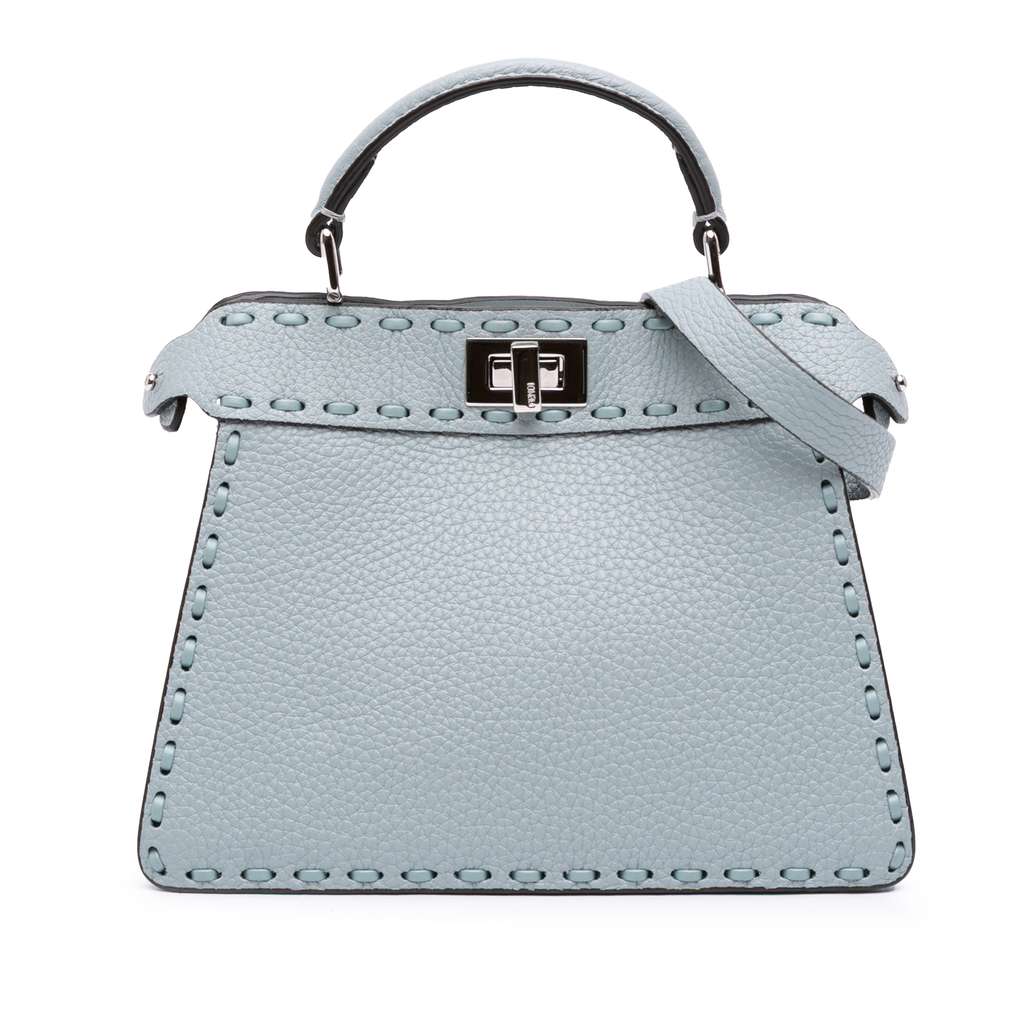 Fendi Petite Leather Selleria Peekaboo ISeeU Satchel