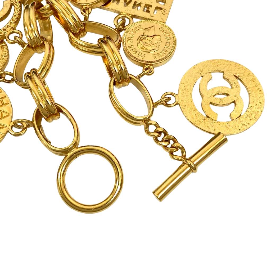 Chanel CC Gold Plated Multi Charm Chain Bracelet - 4